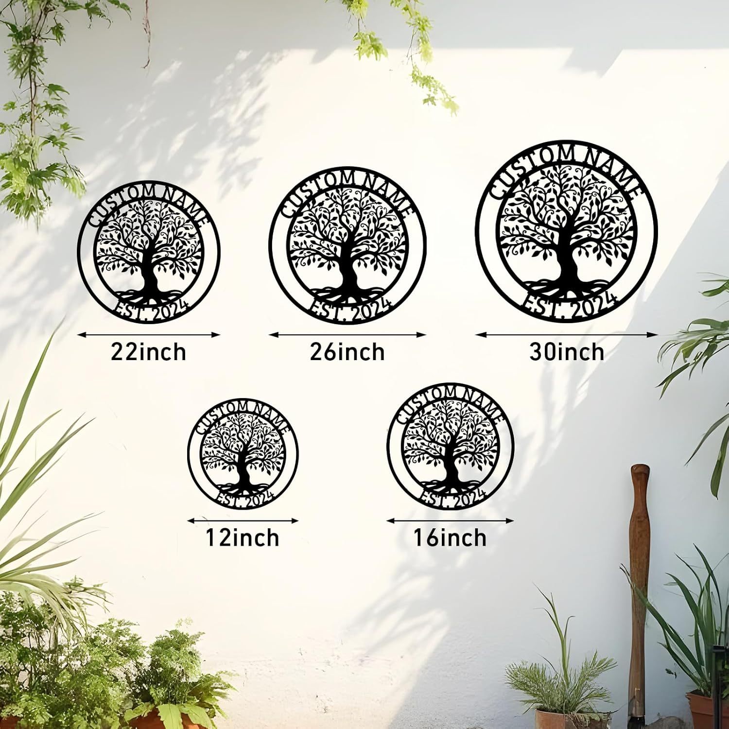 Personalized Metal Sign, Custom Oak Tree Yard Sign, Outdoor Metal Wall Art-MetalsignX