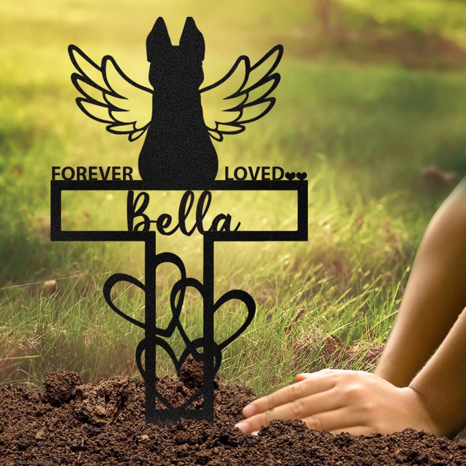 Personalized Pet Memorial Garden Stake, Custom Cat Headstone for Outdoor Decor | Memorial Plaque for Lost Pets-MetalsignX