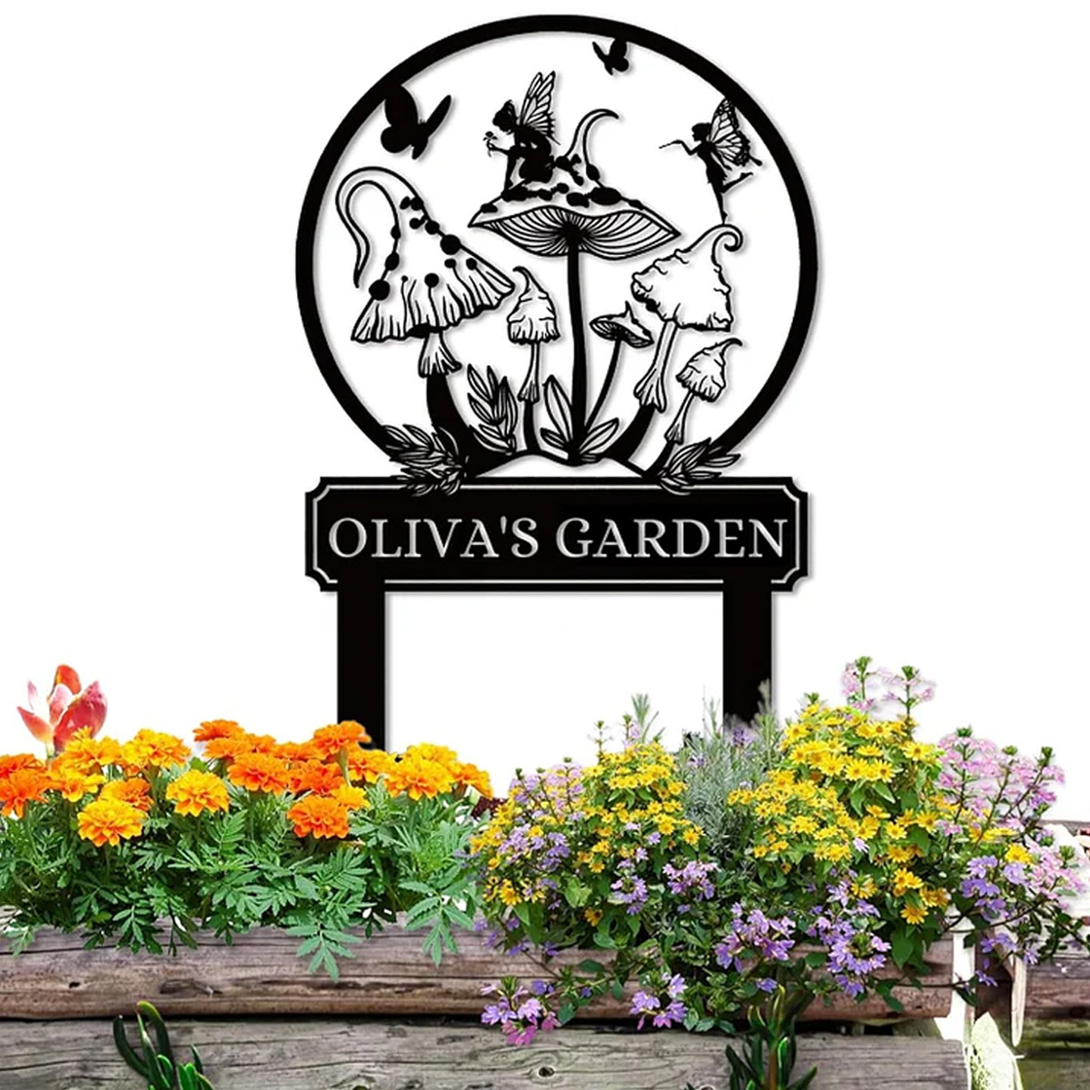 Handcrafted Fairy Garden Stake , Rustic Metal Sign for Magical Yard Spaces-MetalsignX