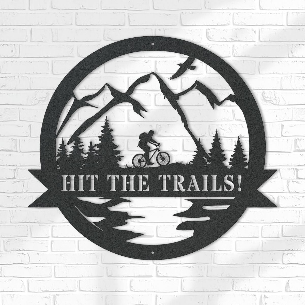 Mountain Biking Sign, Custom Cut Metal Sign, Personalized Gift