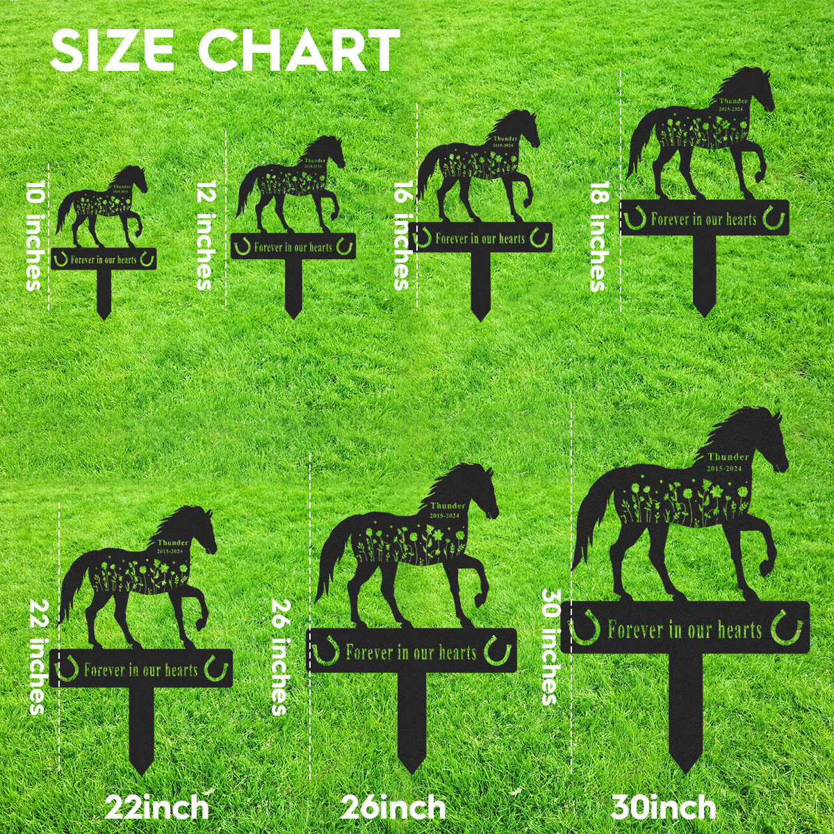 Personalized Engraved Horse Name Keepsake, Custom Horse Memorial Grave Marker, Metal Garden Sign, Custom Horse Name Stake, Pet Loss Gift