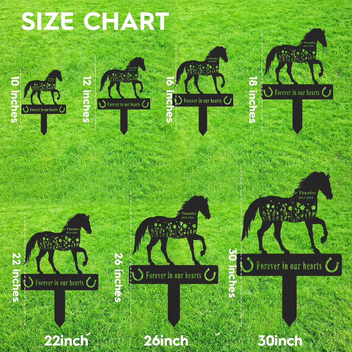 Personalized Engraved Horse Name Keepsake, Custom Horse Memorial Grave Marker, Metal Garden Sign, Custom Horse Name Stake, Pet Loss Gift