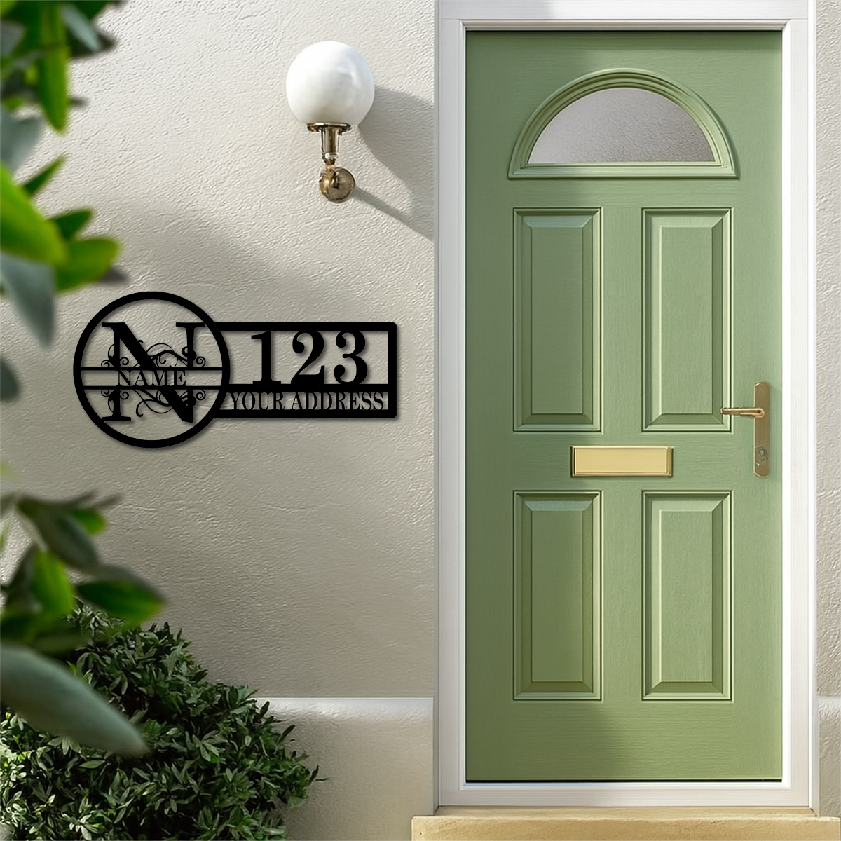 Split Letter Custom Address Sign, Personalized Outdoor Metal House Number Sign, Modern Custom Family Name Metal Decor