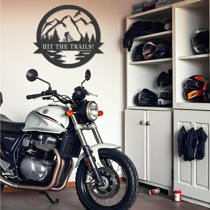 Mountain Biking Sign, Custom Cut Metal Sign, Personalized Gift