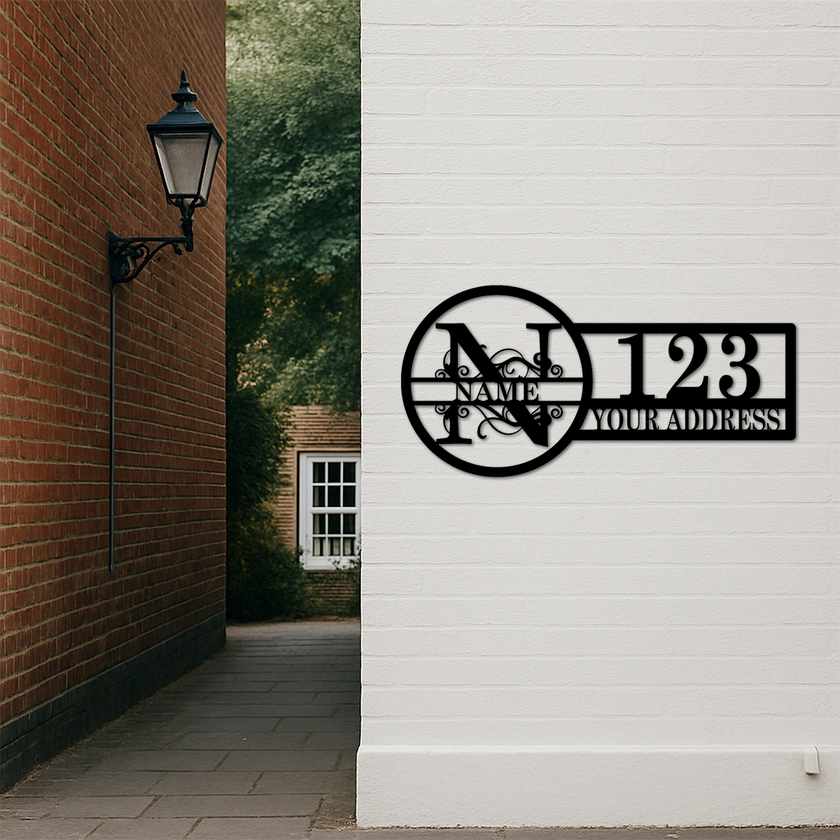 Split Letter Custom Address Sign, Personalized Outdoor Metal House Number Sign, Modern Custom Family Name Metal Decor