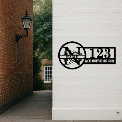 Split Letter Custom Address Sign, Personalized Outdoor Metal House Number Sign, Modern Custom Family Name Metal Decor