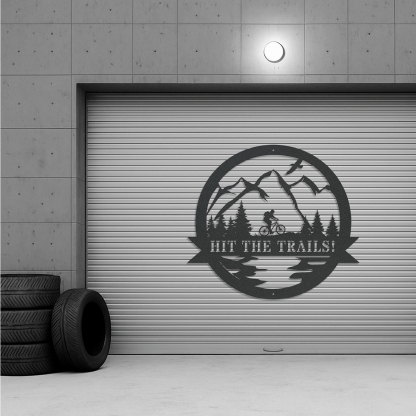 Mountain Biking Sign, Custom Cut Metal Sign, Personalized Gift