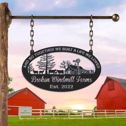 Custom Metal Farm Sign, Personalized Cow Farm Sign, Farmville sign, Barn Sign, Farmer Gift, Farmhouse Decor, Personalized Farm Name Sign