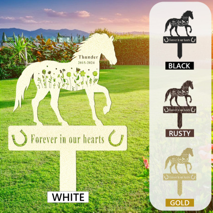 Personalized Engraved Horse Name Keepsake, Custom Horse Memorial Grave Marker, Metal Garden Sign, Custom Horse Name Stake, Pet Loss Gift