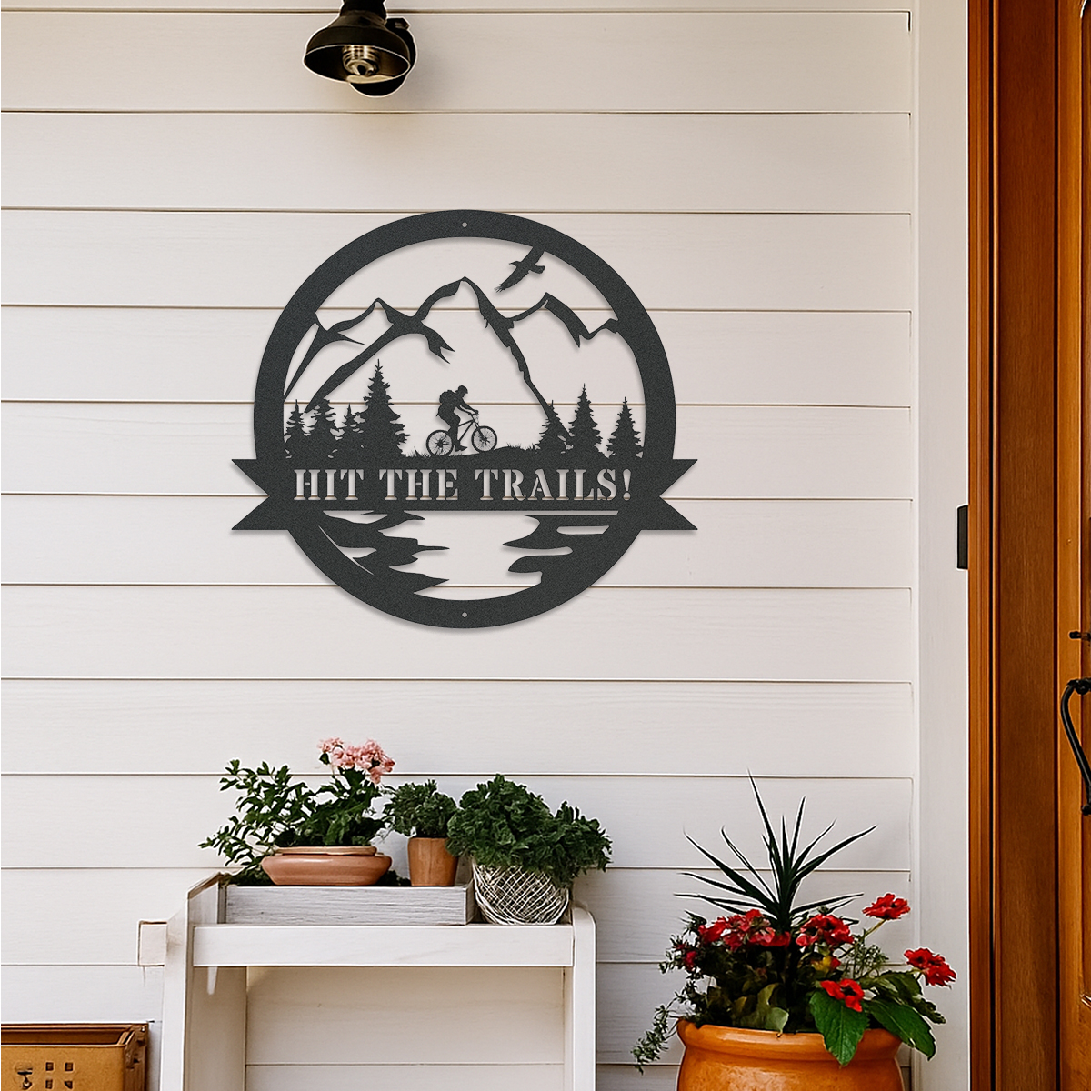 Mountain Biking Sign, Custom Cut Metal Sign, Personalized Gift