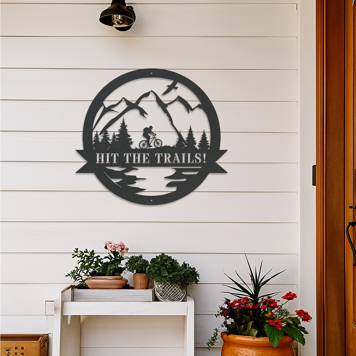 Mountain Biking Sign, Custom Cut Metal Sign, Personalized Gift