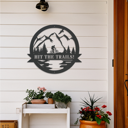 Mountain Biking Sign, Custom Cut Metal Sign, Personalized Gift
