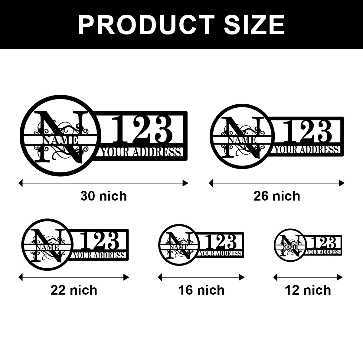 Split Letter Custom Address Sign, Personalized Outdoor Metal House Number Sign, Modern Custom Family Name Metal Decor