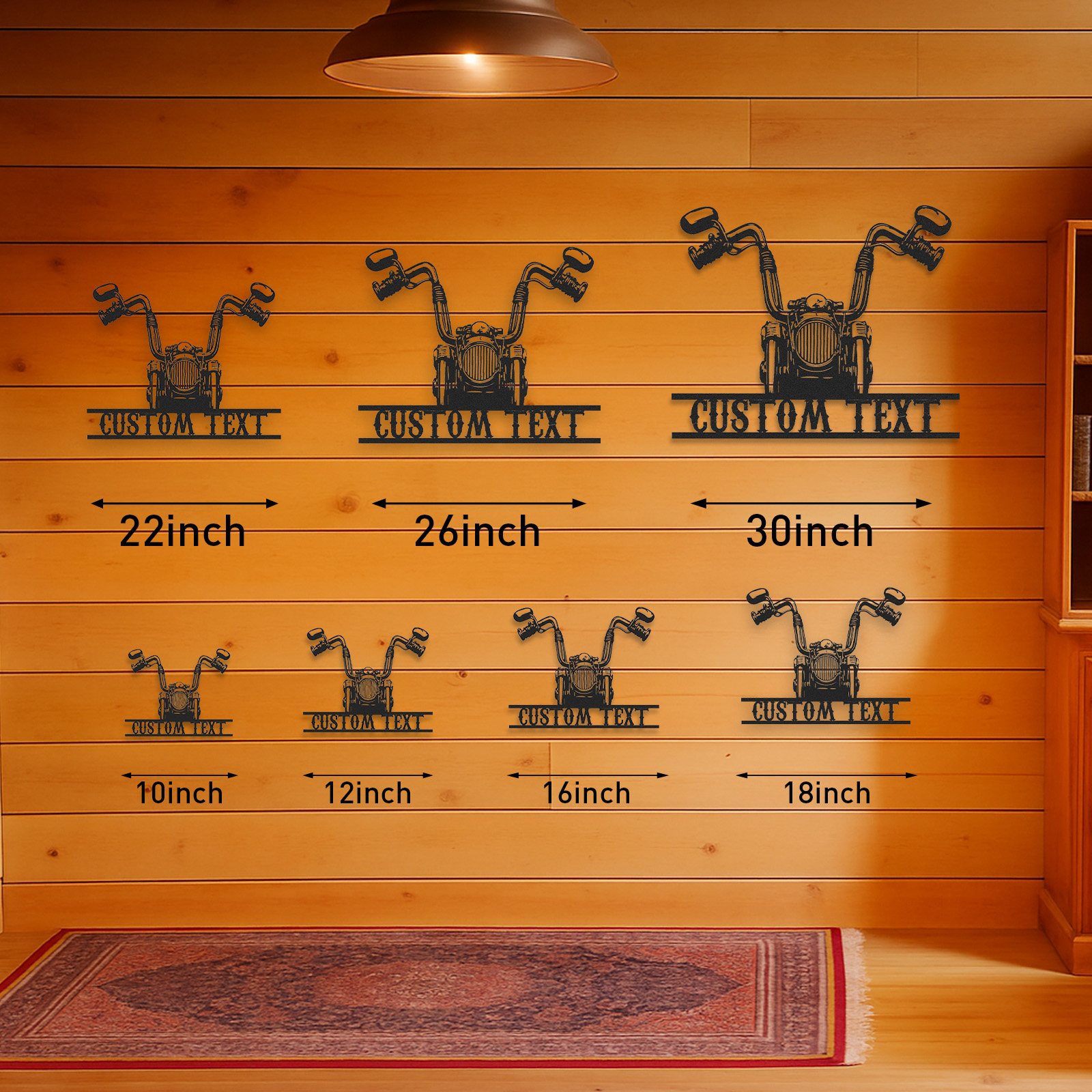 Custom Front View Motorcycle Metal Wall Art, Personalized Nameplate Garage Sign, Biker Decor for Man Cave, Workshop or Motorcycle Lover Gift