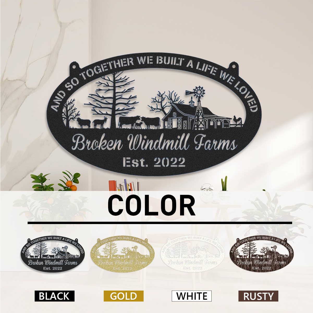 Custom Metal Farm Sign, Personalized Cow Farm Sign, Farmville sign, Barn Sign, Farmer Gift, Farmhouse Decor, Personalized Farm Name Sign