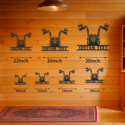 Custom Front View Motorcycle Metal Wall Art, Personalized Nameplate Garage Sign, Biker Decor for Man Cave, Workshop or Motorcycle Lover Gift