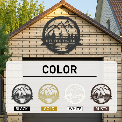 Mountain Biking Sign, Custom Cut Metal Sign, Personalized Gift