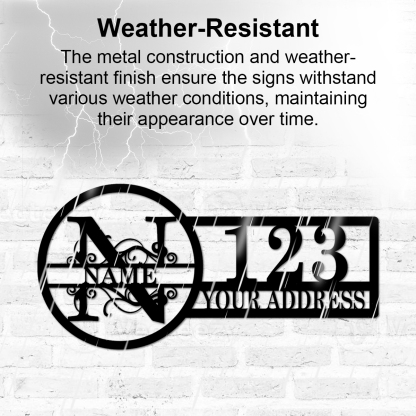 Split Letter Custom Address Sign, Personalized Outdoor Metal House Number Sign, Modern Custom Family Name Metal Decor