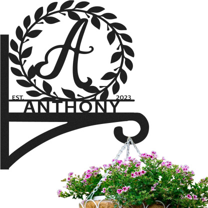 Custom Name Metal Plant Hangers from Wall Indoor and Outdoor, Personalized Wall Mounted Hanging Plant Hooks-MetalsignX