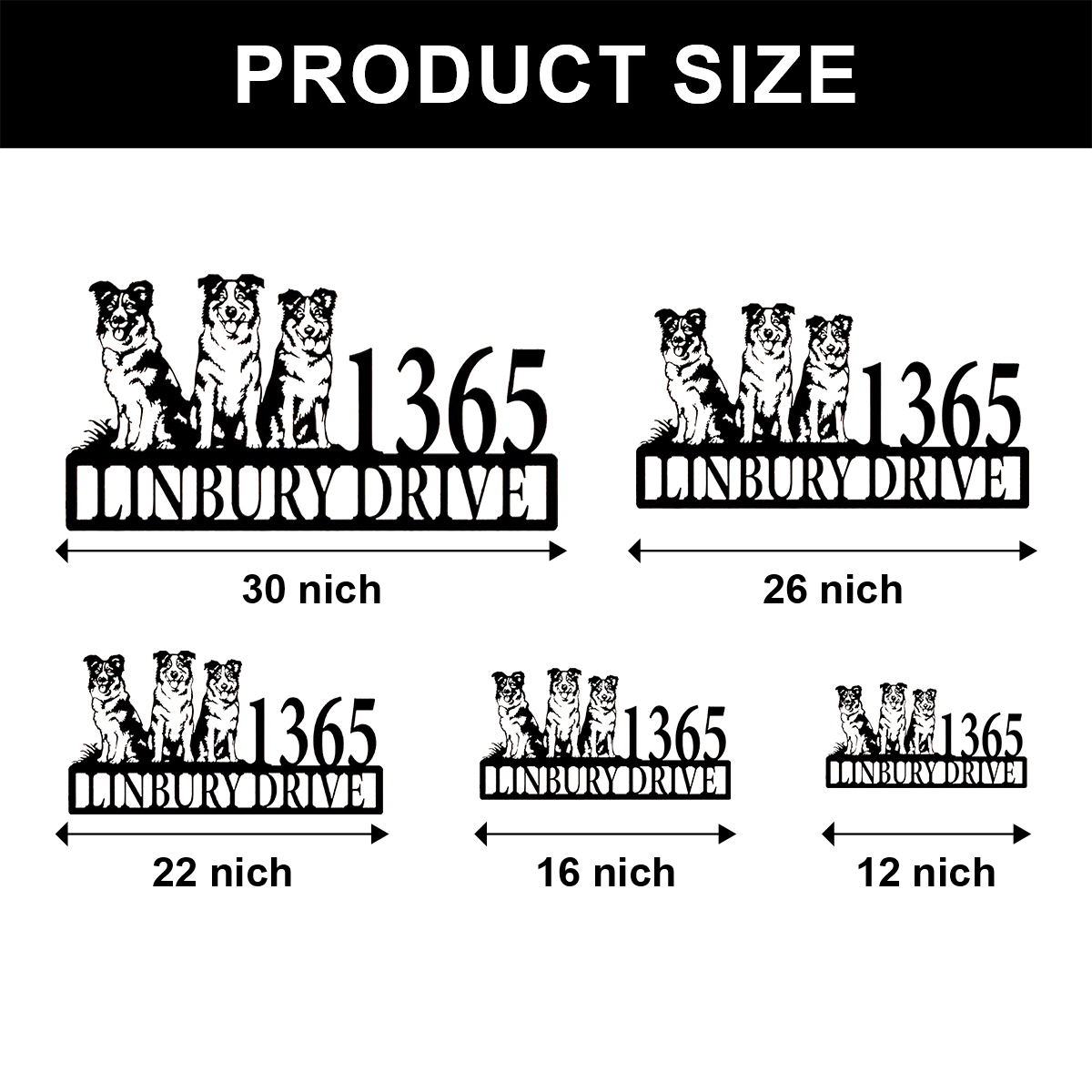 Custom Dog Address Metal Sign, House Number with Pet, Custom Street Name & Number, Dog House Number Sign,Dog Lover Outdoor Sign,Address sign