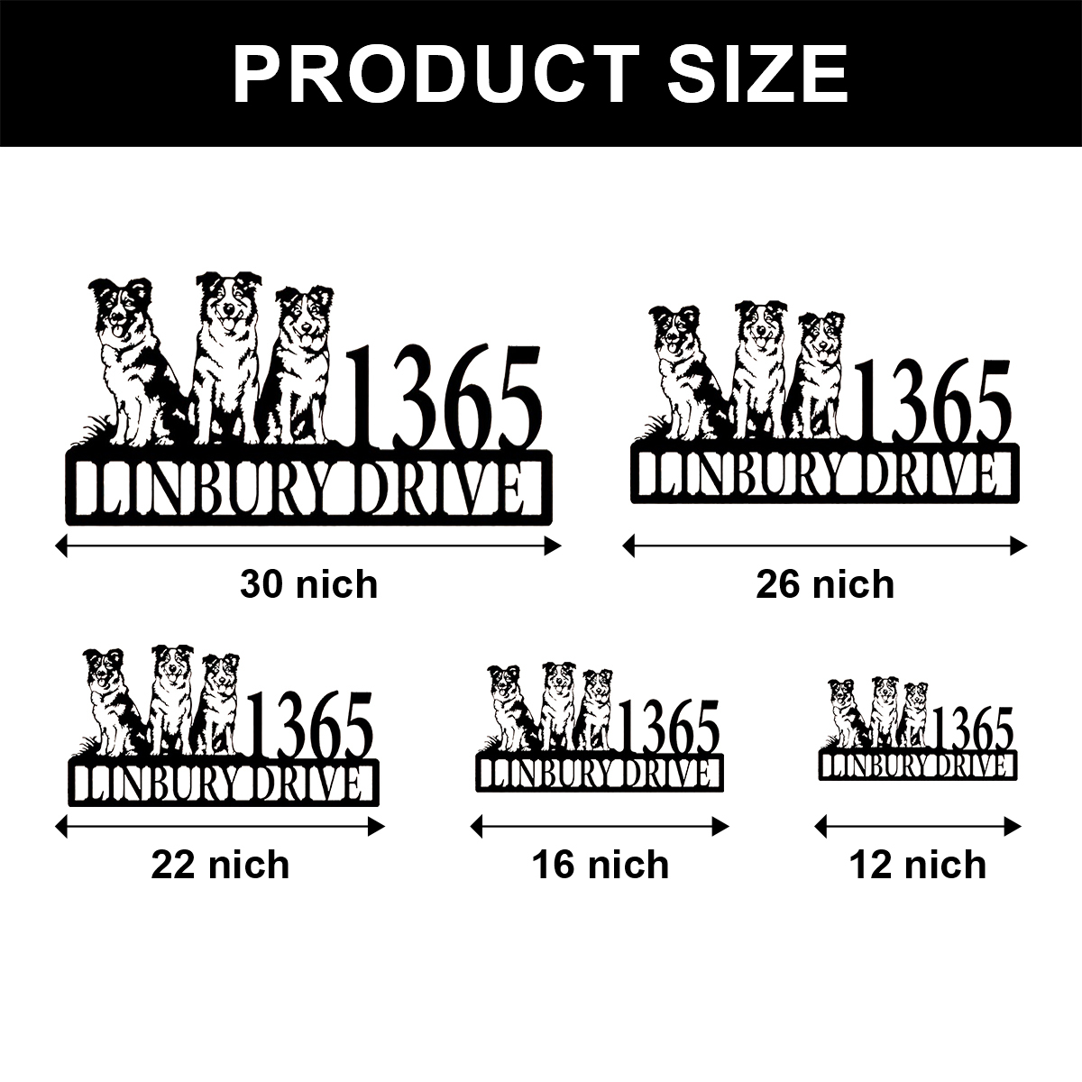 Custom Dog Address Metal Sign, House Number with Pet, Custom Street Name & Number, Dog House Number Sign,Dog Lover Outdoor Sign,Address sign