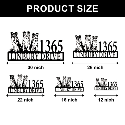 Custom Dog Address Metal Sign, House Number with Pet, Custom Street Name & Number, Dog House Number Sign,Dog Lover Outdoor Sign,Address sign