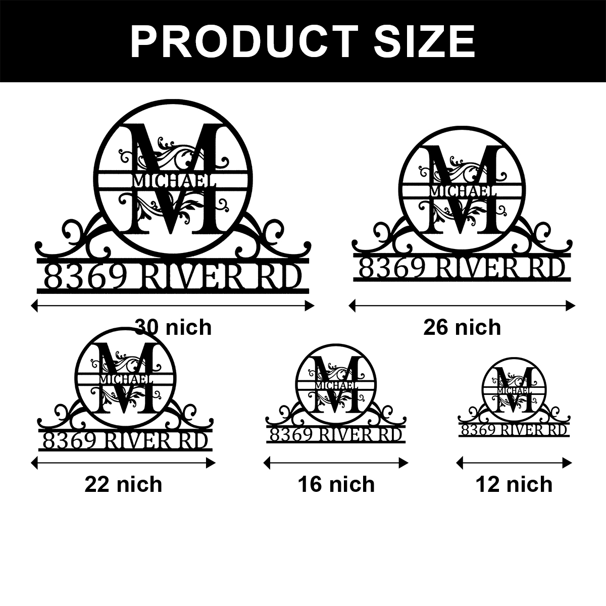 Personalized Metal Address Sign, Custom Metal House Number Sign, Metal Street Address Plaque Outdoor Wall Art, Front Door Wall Hanger Signs