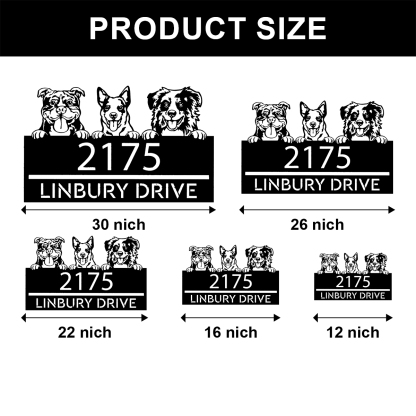 Personalized peeking dogs, puppy Metal Address Sign House number Hanging Address Plaque Yard Sign Outdoor decor Garden Stake