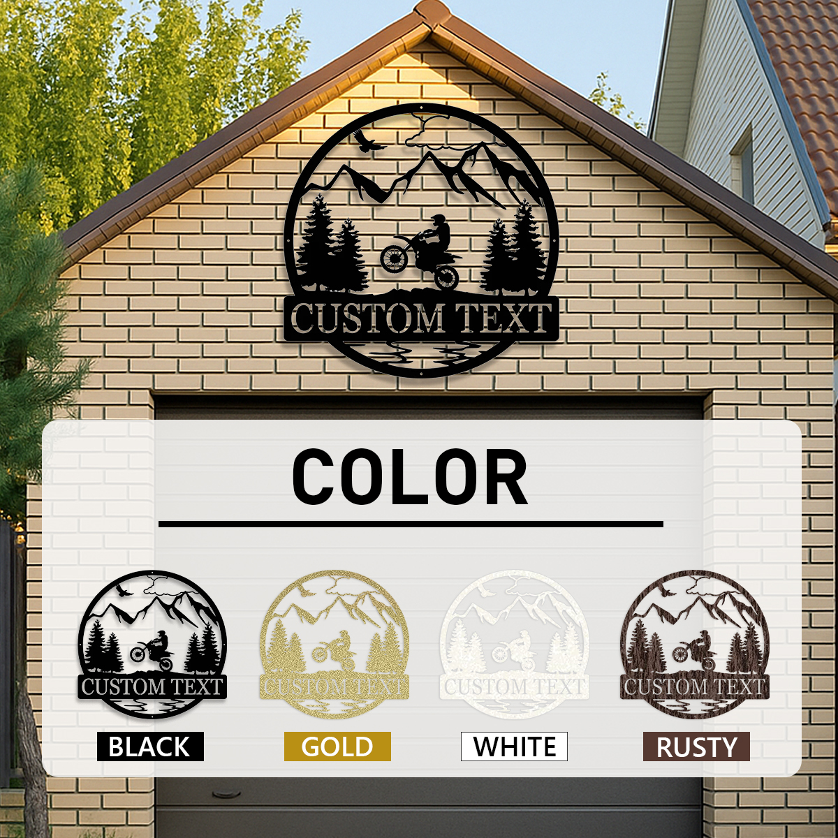 Personalized Dirt Bike Outdoor Metal Wall Art, Motocross Decor Dirt Bike Decor, Biker Name Metal Sign