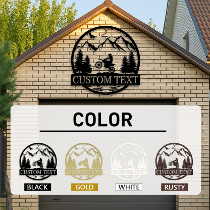 Personalized Dirt Bike Outdoor Metal Wall Art, Motocross Decor Dirt Bike Decor, Biker Name Metal Sign