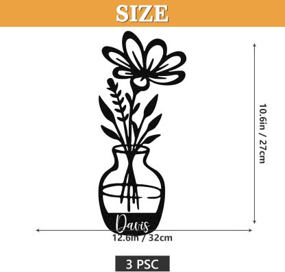  Personalized Metal Wall Art Decor, 3 Pcs Metal Signs, Tree of Life Wall Art, Family Tree Wall Sculptures, Custom Name Sign Gifts for Home Bedroom Living Room Color01