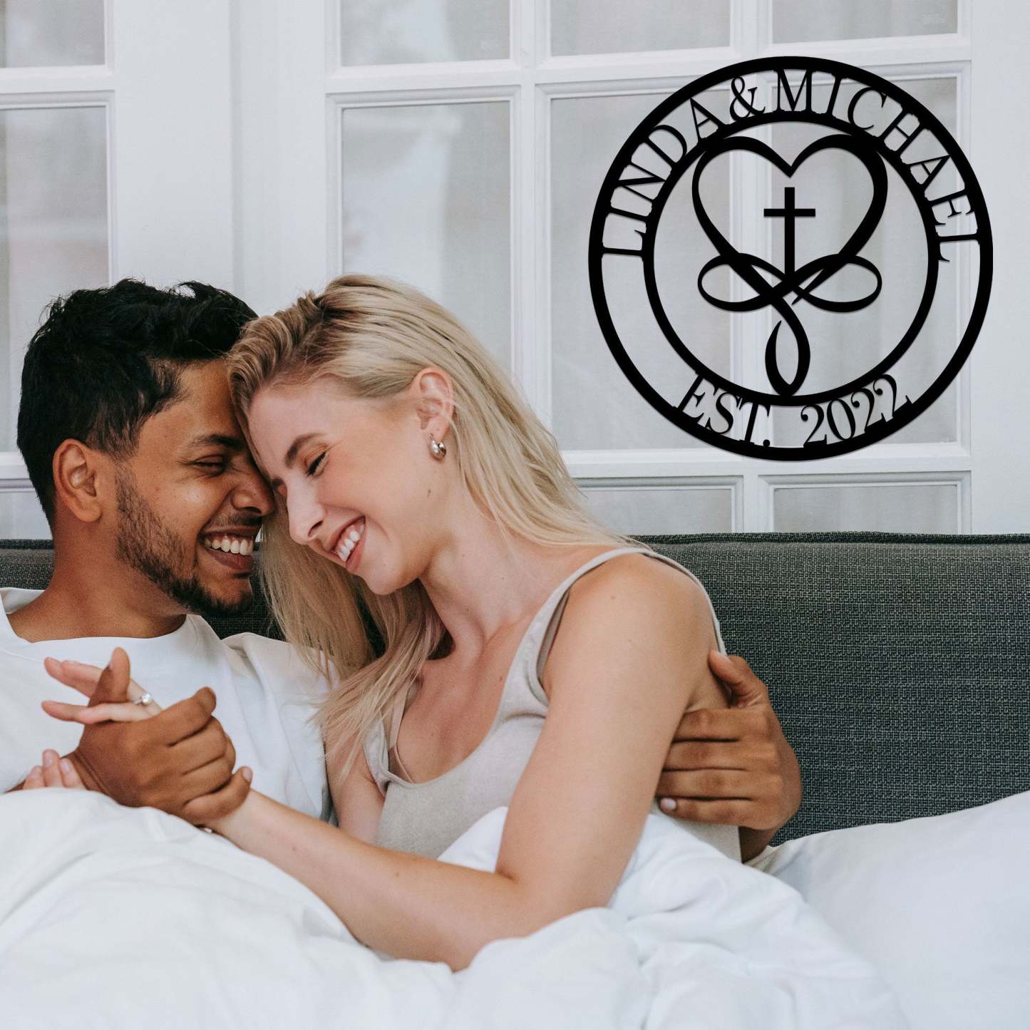 Personalized 100% Handmade Wedding Metal Sign of Name And Special Date Love Sign-MetalsignX