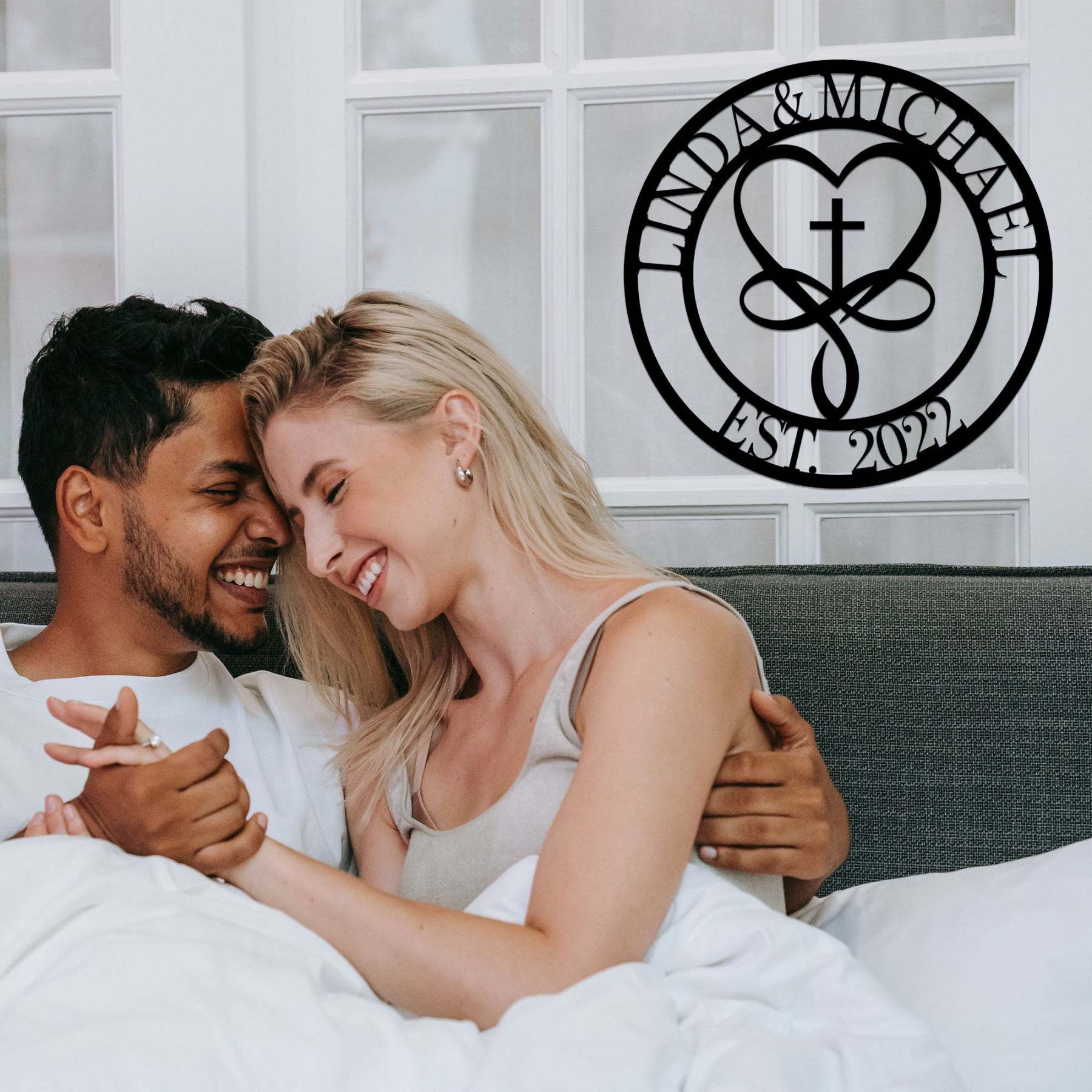 Personalized 100% Handmade Wedding Metal Sign of Name And Special Date Love Sign-MetalsignX