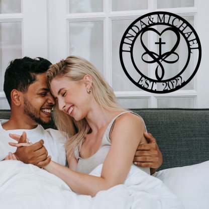 Personalized 100% Handmade Wedding Metal Sign of Name And Special Date Love Sign-MetalsignX