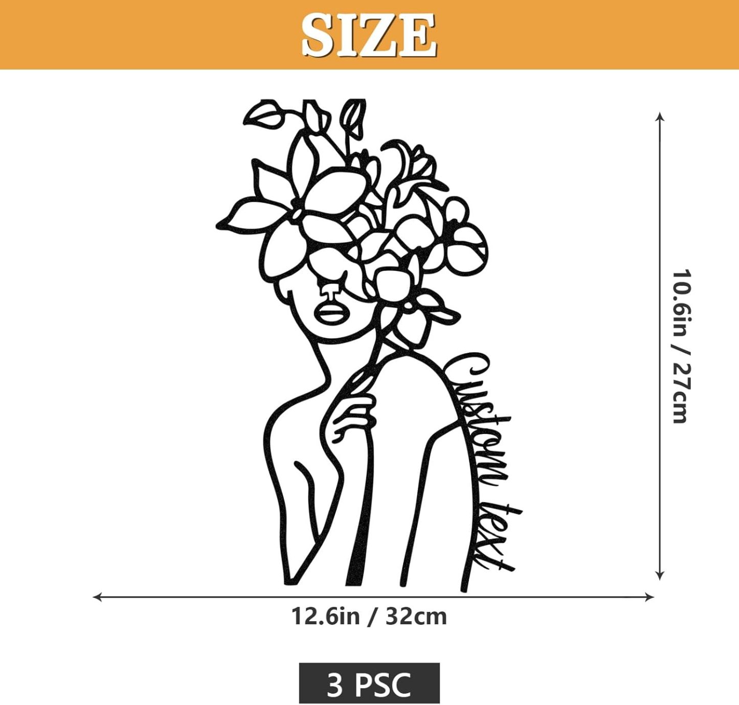  Personalized Metal Wall Art Decor, 3 Pcs Metal Signs, Tree of Life Wall Art, Family Tree Wall Sculptures, Custom Name Sign Gifts for Home Bedroom Living Room Color01