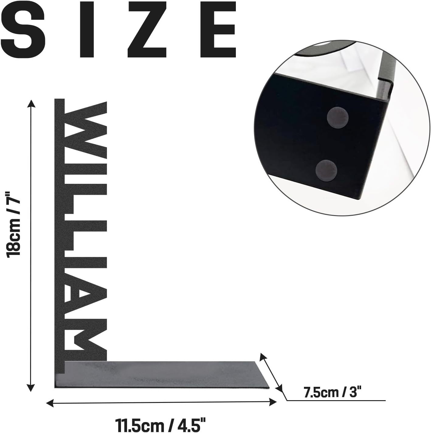 Custom Deer Metal Book Ends, Forest Theme Bookends for Shelves Decorative, Heavy Duty Bookend Stopper, Deer Cabin Decor, Book Organizer for Desk, Black Book Holders for Home Office, Hunter Gifts