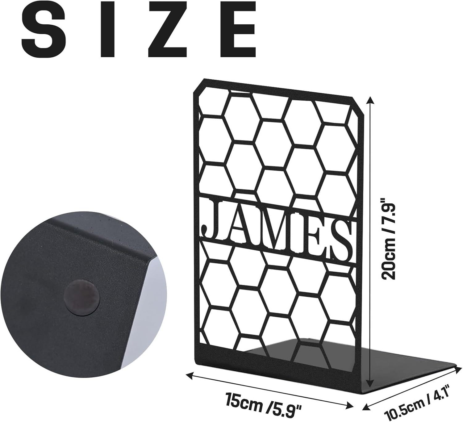 Custom Deer Metal Book Ends, Forest Theme Bookends for Shelves Decorative, Heavy Duty Bookend Stopper, Deer Cabin Decor, Book Organizer for Desk, Black Book Holders for Home Office, Hunter Gifts