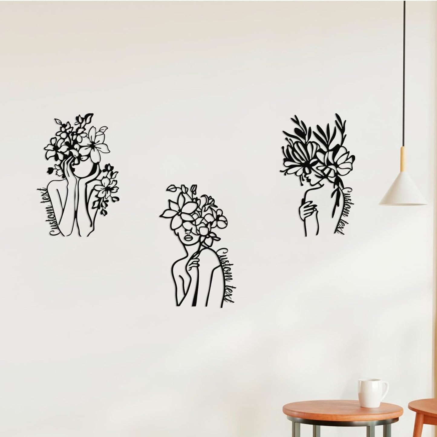  Personalized Metal Wall Art Decor, 3 Pcs Metal Signs, Tree of Life Wall Art, Family Tree Wall Sculptures, Custom Name Sign Gifts for Home Bedroom Living Room Color01