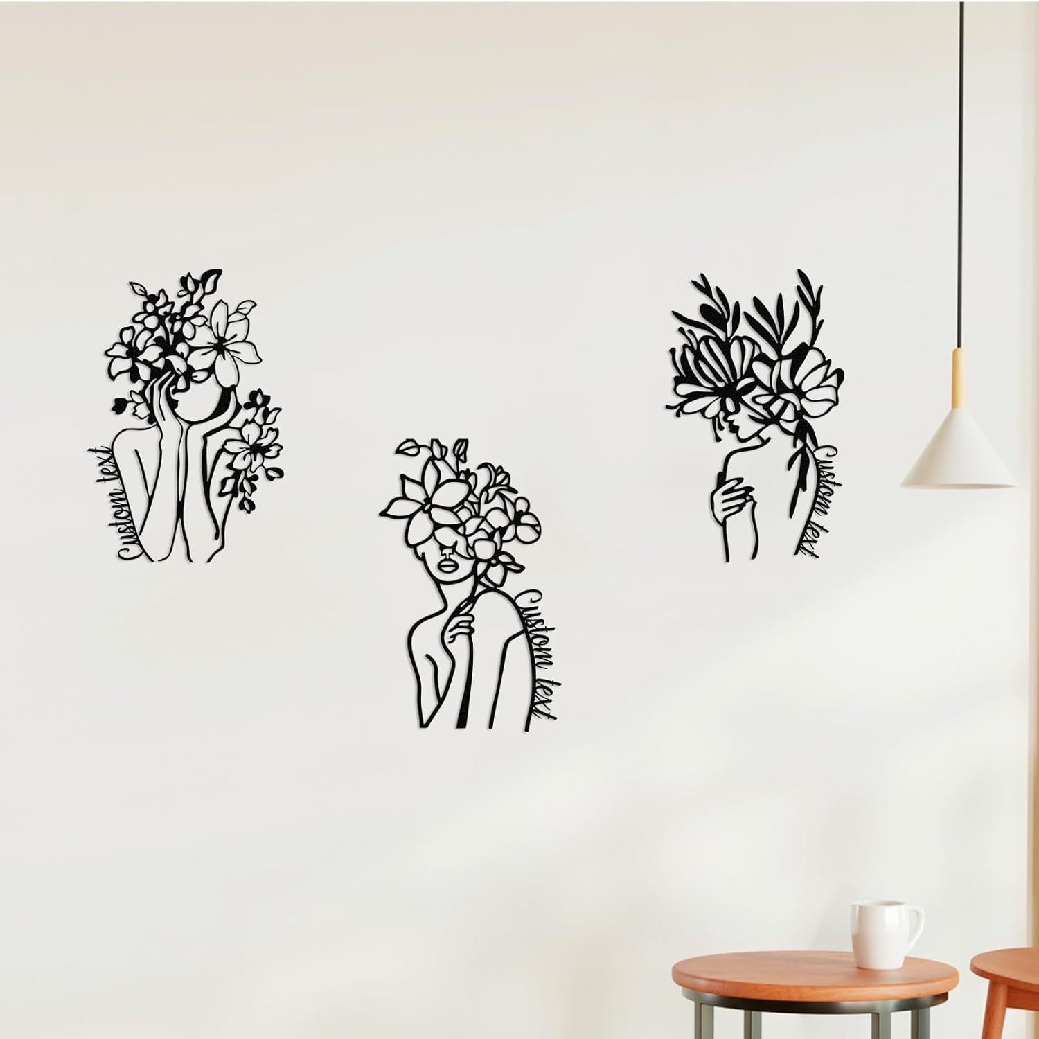  Personalized Metal Wall Art Decor, 3 Pcs Metal Signs, Tree of Life Wall Art, Family Tree Wall Sculptures, Custom Name Sign Gifts for Home Bedroom Living Room Color01