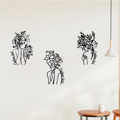  Personalized Metal Wall Art Decor, 3 Pcs Metal Signs, Tree of Life Wall Art, Family Tree Wall Sculptures, Custom Name Sign Gifts for Home Bedroom Living Room Color01