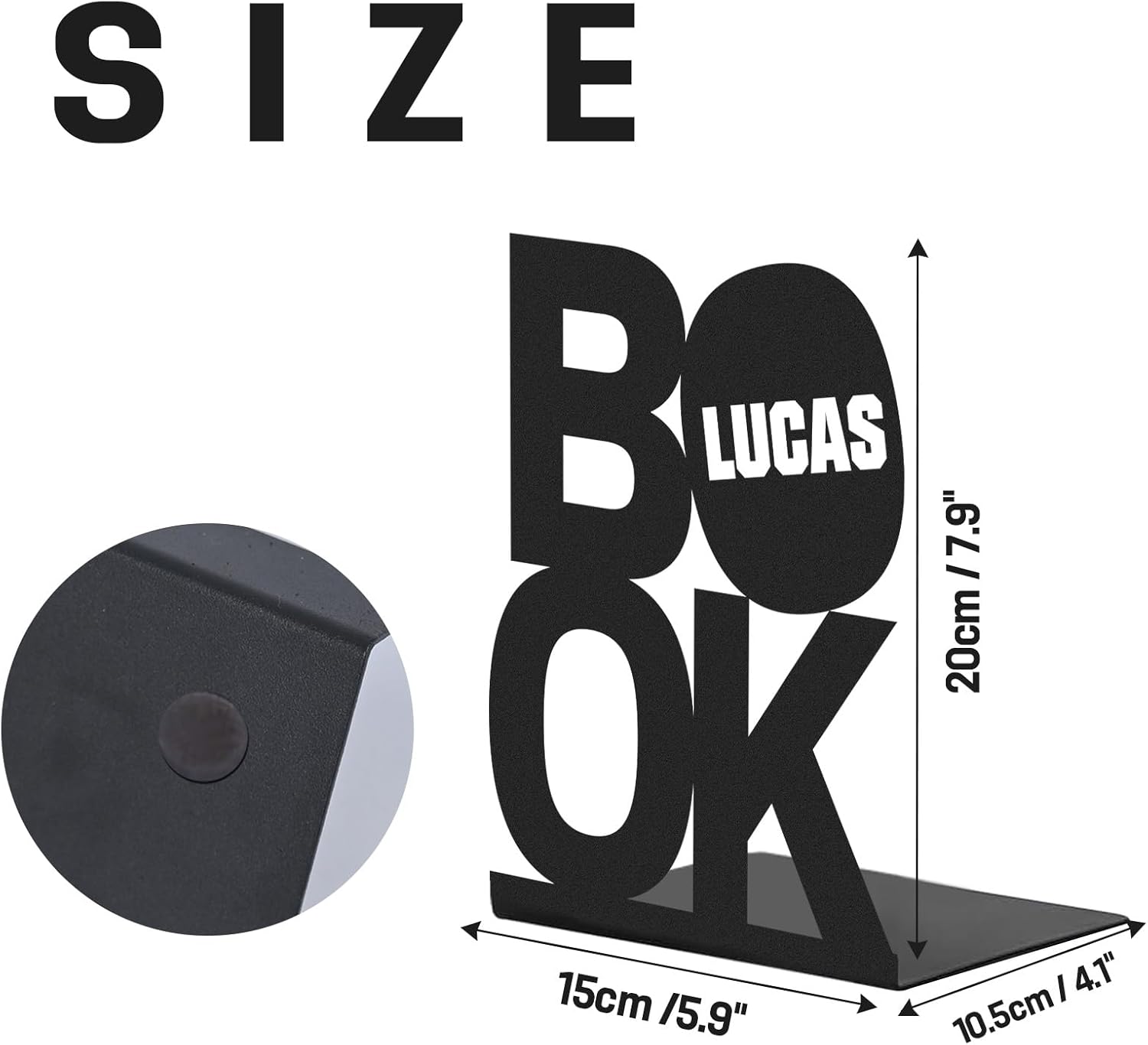 Custom Deer Metal Book Ends, Forest Theme Bookends for Shelves Decorative, Heavy Duty Bookend Stopper, Deer Cabin Decor, Book Organizer for Desk, Black Book Holders for Home Office, Hunter Gifts