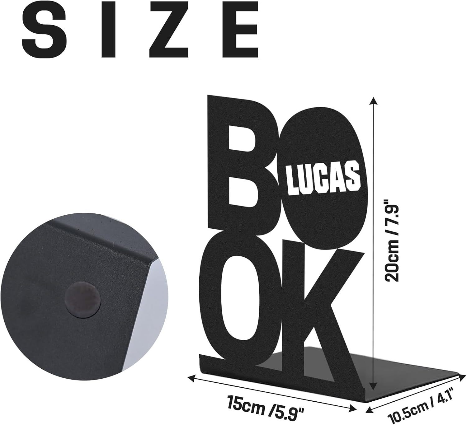 Custom Deer Metal Book Ends, Forest Theme Bookends for Shelves Decorative, Heavy Duty Bookend Stopper, Deer Cabin Decor, Book Organizer for Desk, Black Book Holders for Home Office, Hunter Gifts