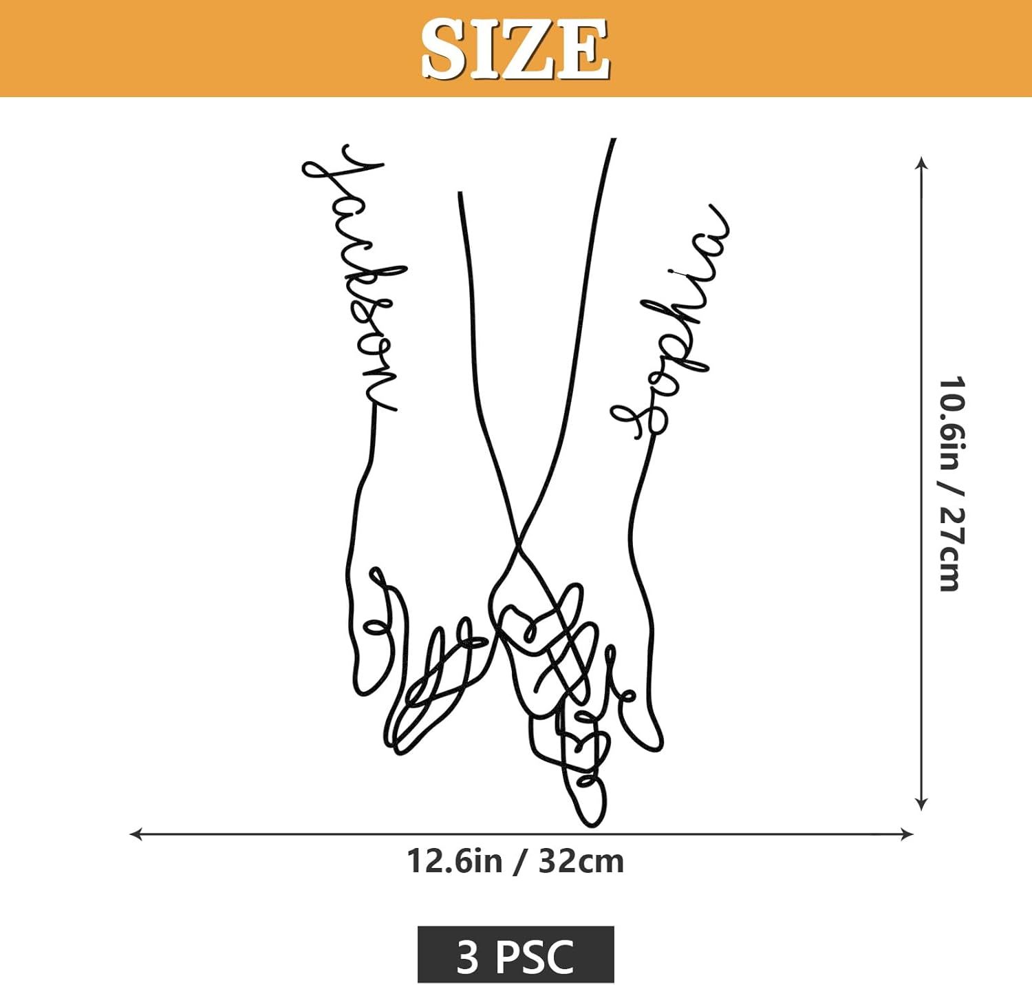  Personalized Metal Wall Art Decor, 3 Pcs Metal Signs, Tree of Life Wall Art, Family Tree Wall Sculptures, Custom Name Sign Gifts for Home Bedroom Living Room Color01