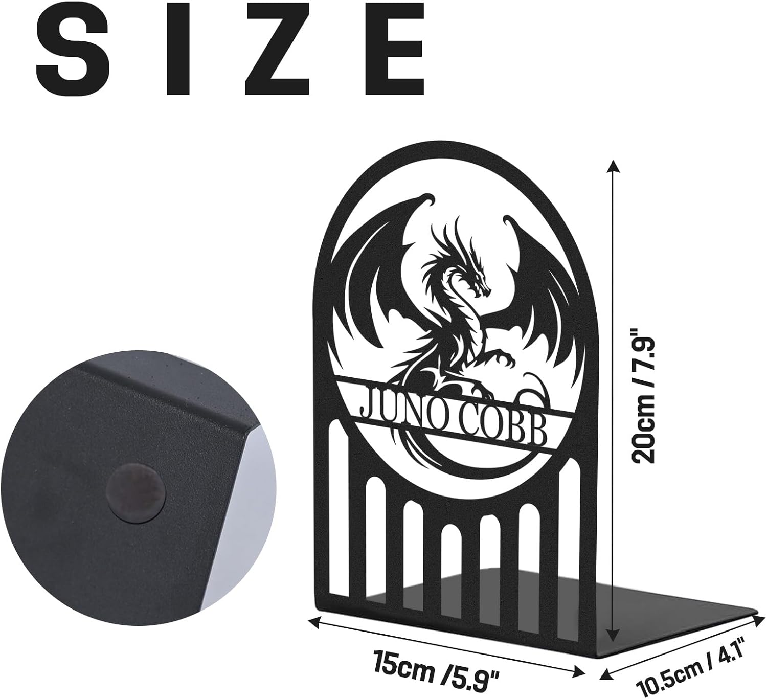 Custom Deer Metal Book Ends, Forest Theme Bookends for Shelves Decorative, Heavy Duty Bookend Stopper, Deer Cabin Decor, Book Organizer for Desk, Black Book Holders for Home Office, Hunter Gifts