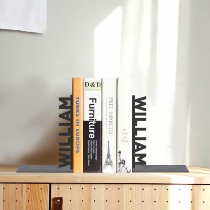 Custom Deer Metal Book Ends, Forest Theme Bookends for Shelves Decorative, Heavy Duty Bookend Stopper, Deer Cabin Decor, Book Organizer for Desk, Black Book Holders for Home Office, Hunter Gifts