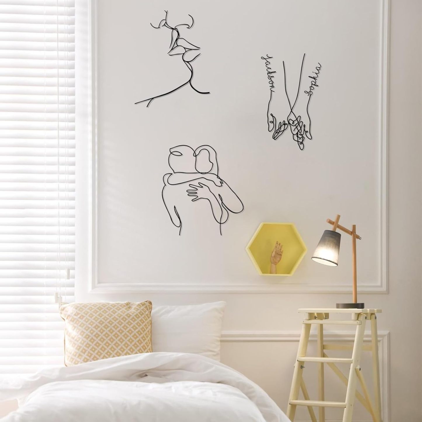  Personalized Metal Wall Art Decor, 3 Pcs Metal Signs, Tree of Life Wall Art, Family Tree Wall Sculptures, Custom Name Sign Gifts for Home Bedroom Living Room Color01