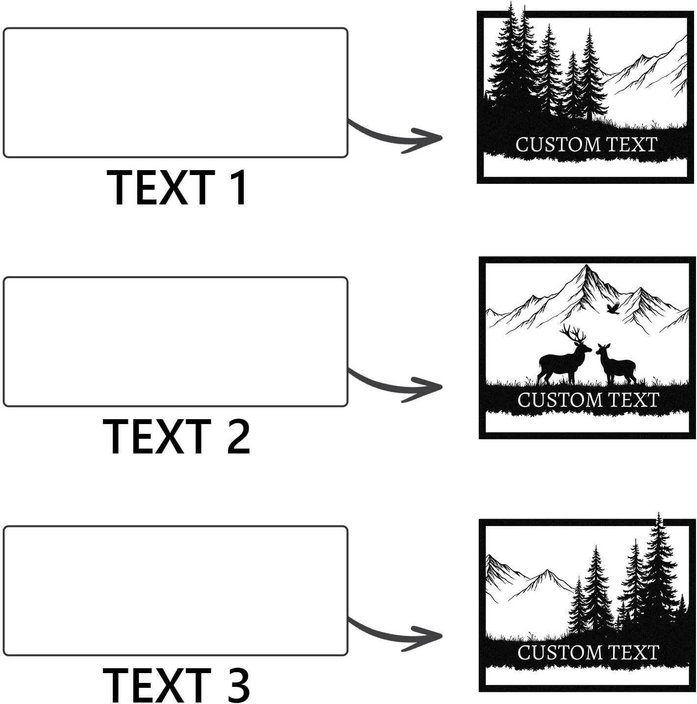  Personalized Metal Wall Art Decor, 3 Pcs Metal Signs, Tree of Life Wall Art, Family Tree Wall Sculptures, Custom Name Sign Gifts for Home Bedroom Living Room Color01