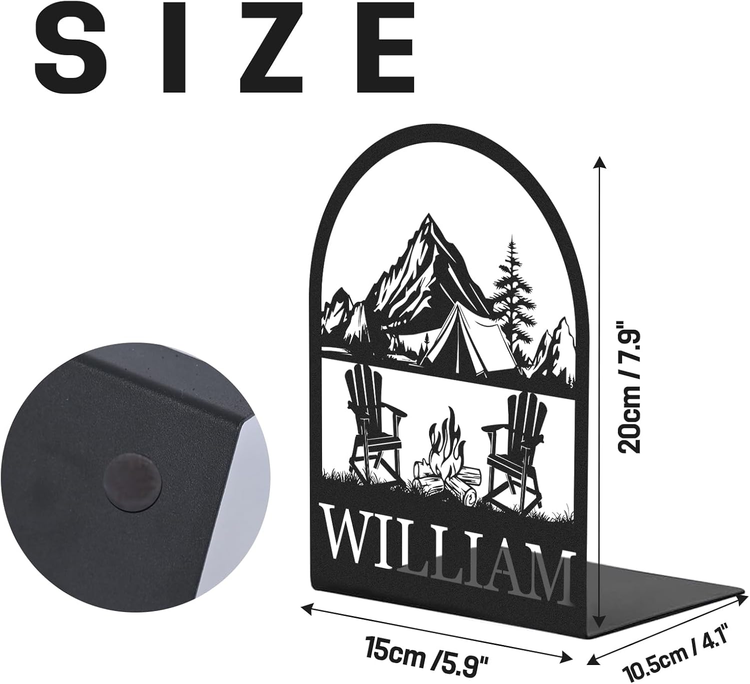 Custom Deer Metal Book Ends, Forest Theme Bookends for Shelves Decorative, Heavy Duty Bookend Stopper, Deer Cabin Decor, Book Organizer for Desk, Black Book Holders for Home Office, Hunter Gifts