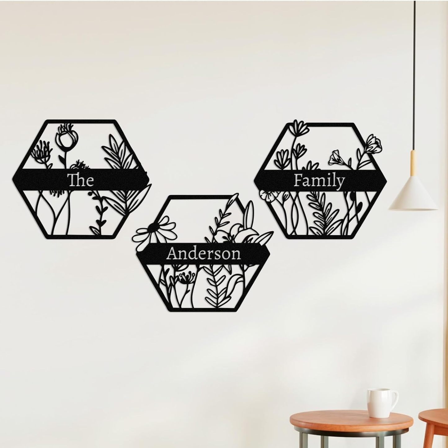  Personalized Metal Wall Art Decor, 3 Pcs Metal Signs, Tree of Life Wall Art, Family Tree Wall Sculptures, Custom Name Sign Gifts for Home Bedroom Living Room Color01