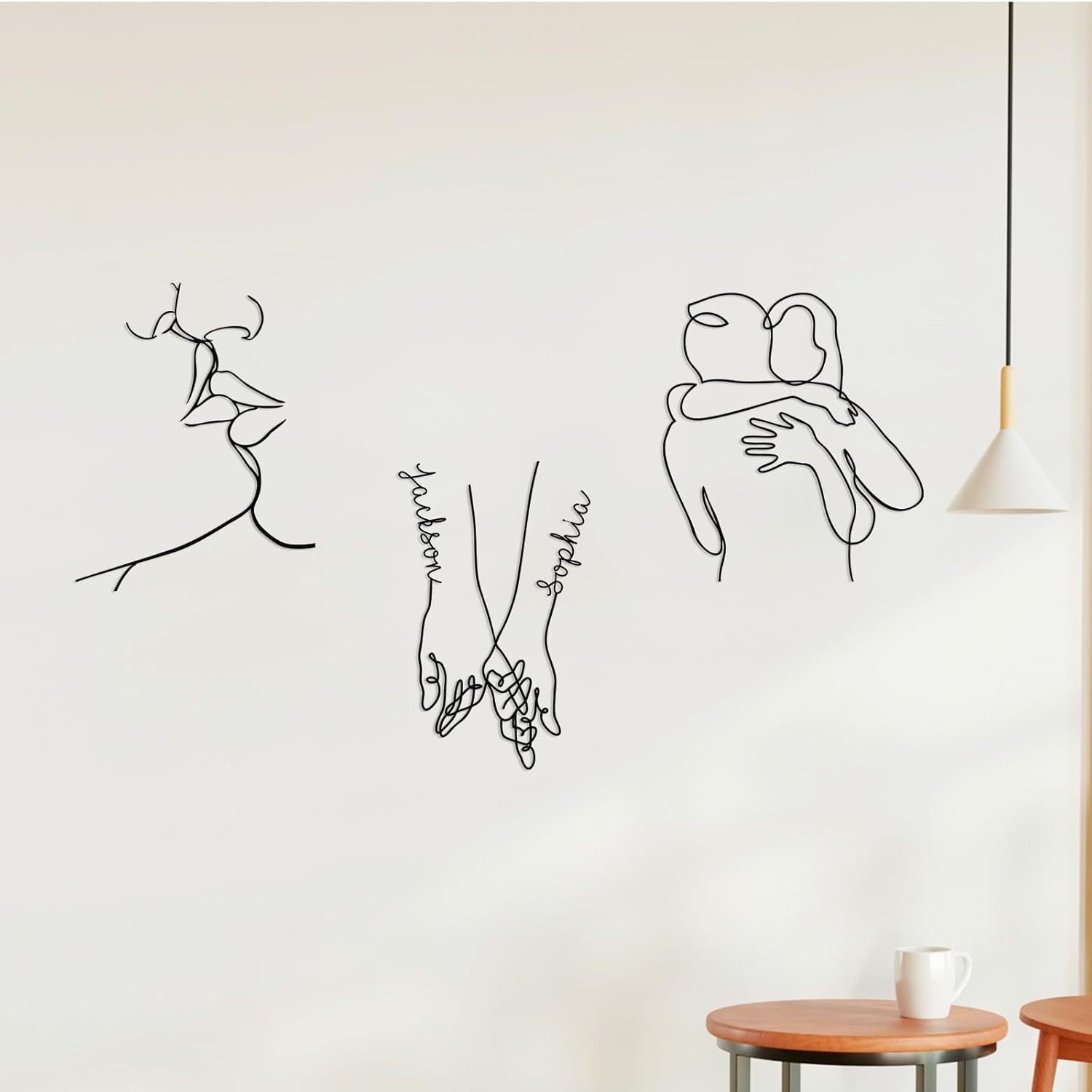  Personalized Metal Wall Art Decor, 3 Pcs Metal Signs, Tree of Life Wall Art, Family Tree Wall Sculptures, Custom Name Sign Gifts for Home Bedroom Living Room Color01